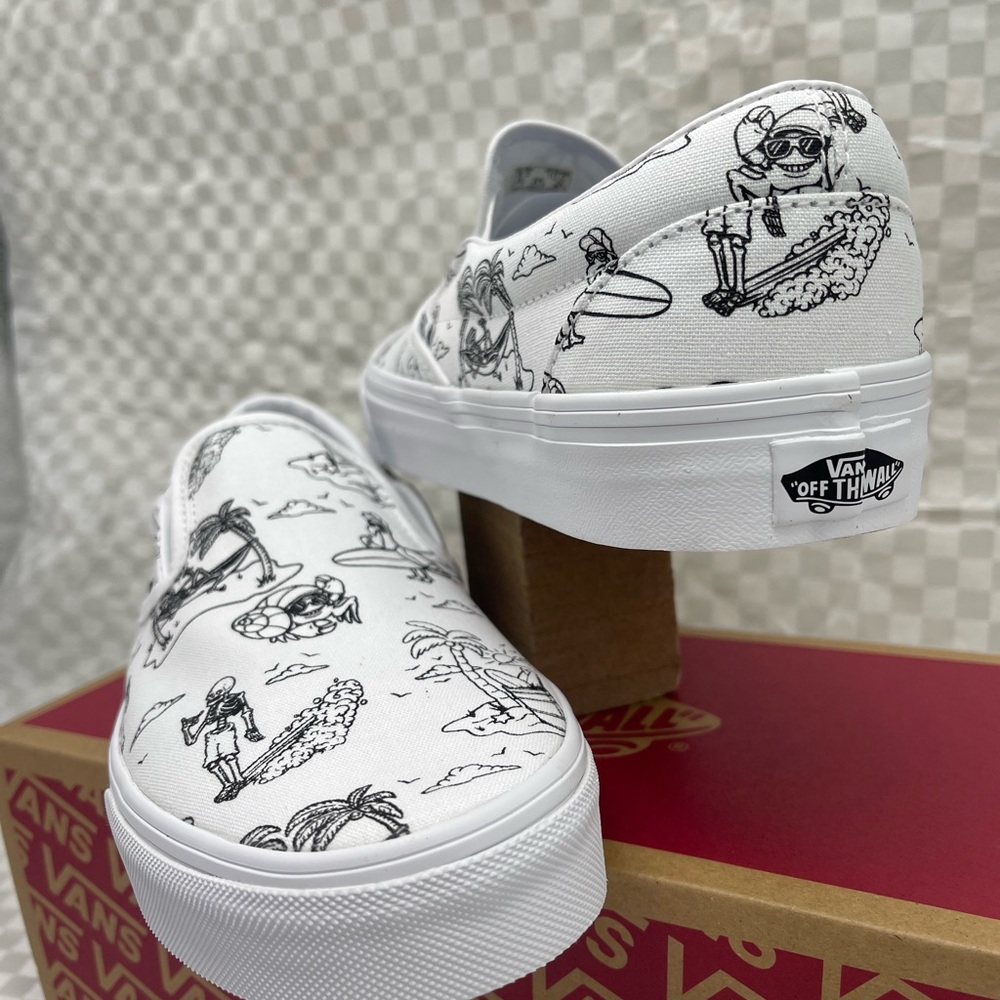 Vans Men’s Classic Slip-On Low Tide True White/True
VN0A5JLXBPD Sneakers - Picture 8 of 16